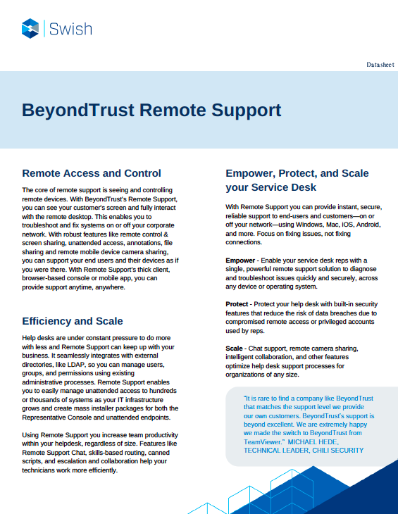 BeyondTrust datasheet cover page