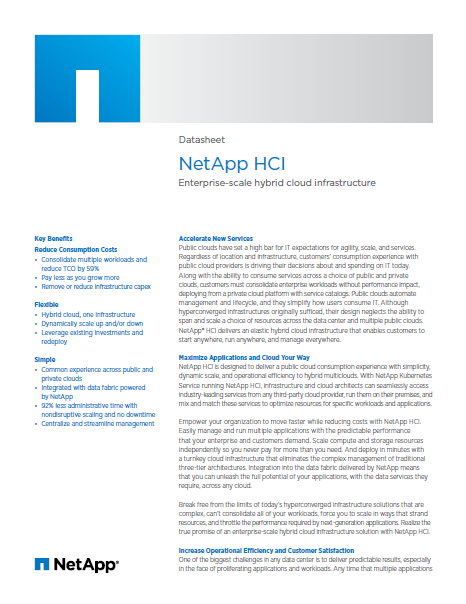 NetApp HCI datasheet cover