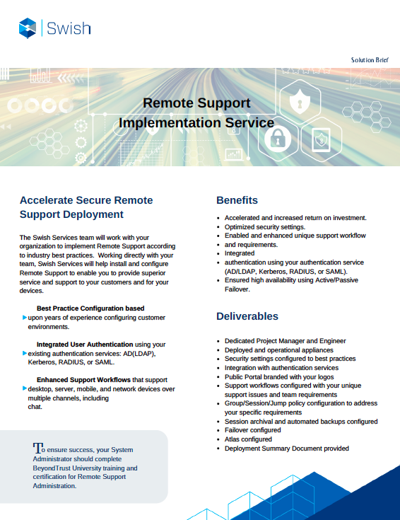 Remote Support Implementation Service solution brief